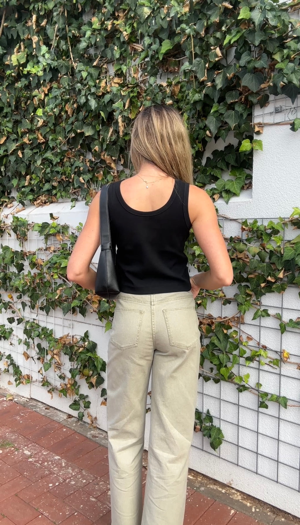 Alba Reversible Ribbed Tank - Black