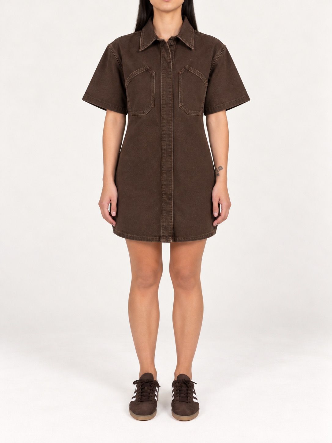 Hunter Denim Dress - Chocolate