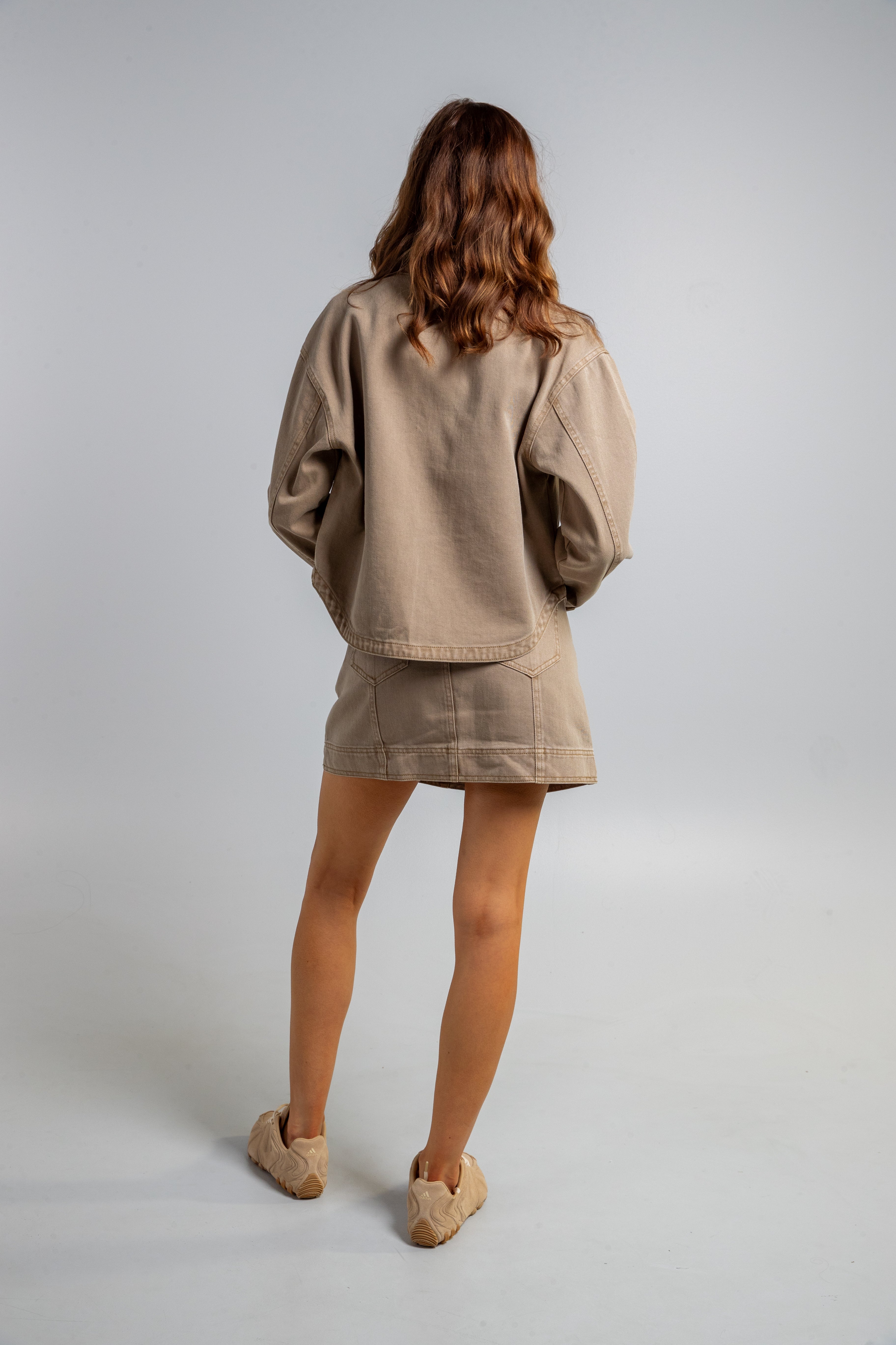 Clare Denim Jacket - Olive Denim