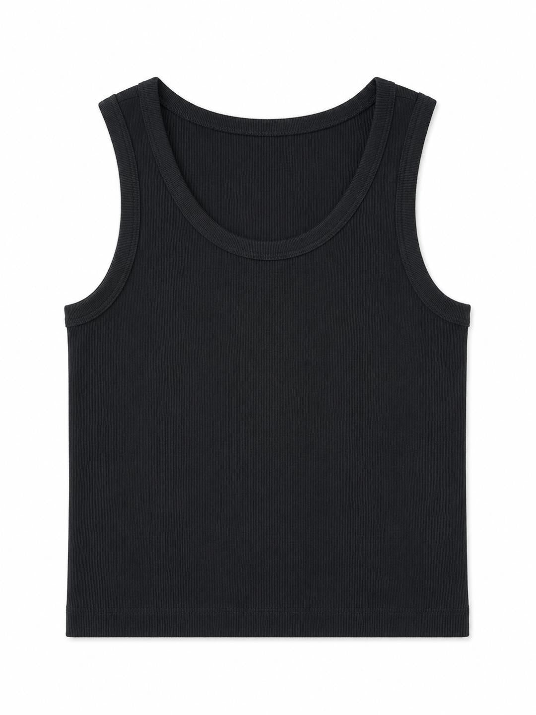 Alba Reversible Ribbed Tank - Black