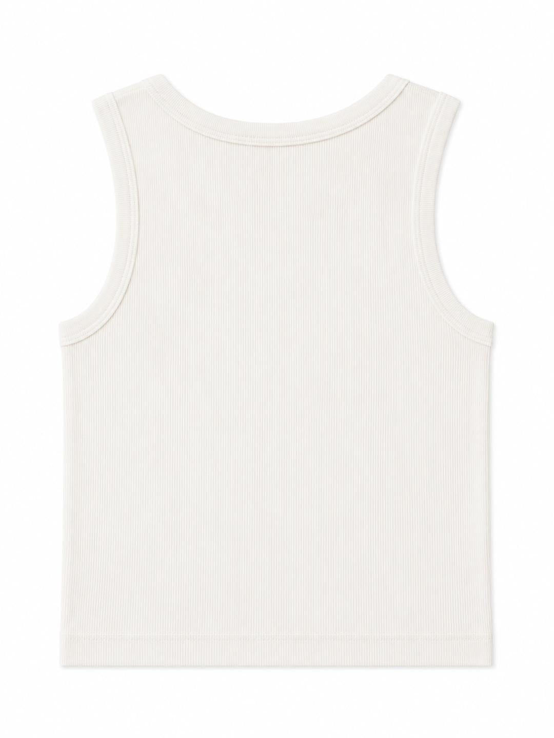 Alba Reversible Ribbed Tank - White