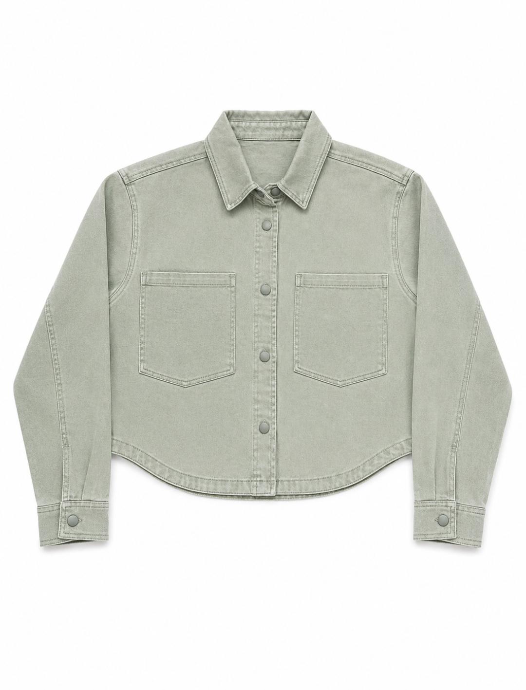 Clare Denim Jacket - Olive Denim